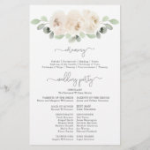 White Rose Botanical Mariage Ceremony Programme (Dos)