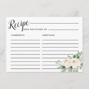 White Rose Botanical Vrijgezellenfeest Recept Kaar Informatiekaartje