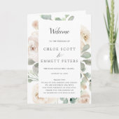 White Rose Botanical Wedding Programme (Devant)