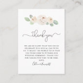 White Rose Botanische bruiloft Bedankt Place Card Plaatskaartje (Voorkant)