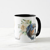 White Rose Bouquet Bernese Mountain Dog Mok (Voorkant rechts)