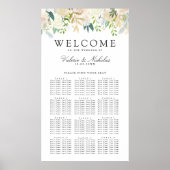 White Rose Bouquet | Floral 12 Tabel Zetel Poster (Voorkant)