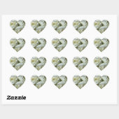 White Rose Bouquet , gepersonaliseerd huwelijk Hart Sticker (Vel)