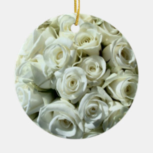 White Rose Bouquet-Ornament Keramisch Ornament