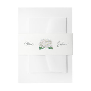 White Rose bruiloft uitnodiging buik bands Uitnodigingen Wikkel