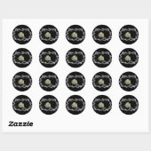 White Rose Burned Edges Ronde Sticker (Vel)