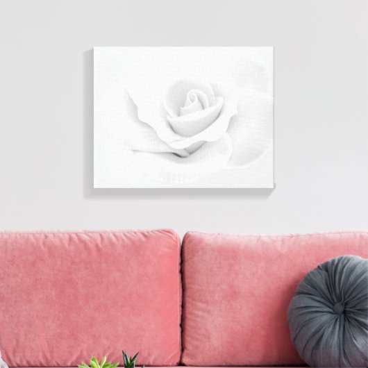 White Rose Canvas afdrukken (Insitu (Woonkamer))