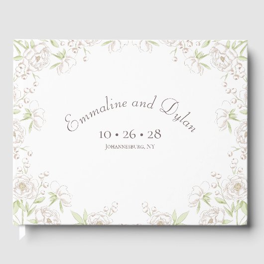 White Rose Classic Wedding Gastenboek (Voorkant)