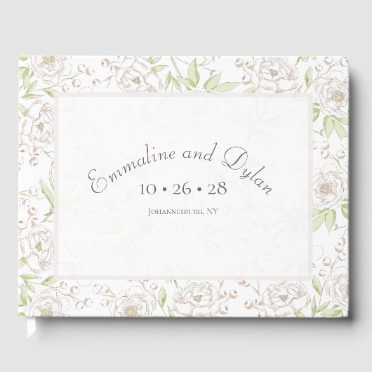 White Rose Classic Wedding Gastenboek (Voorkant)