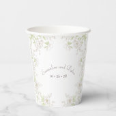 White Rose Classic Wedding Papieren Bekers (Achterkant)