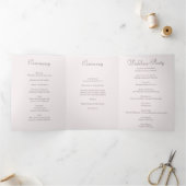 White Rose Classic Wedding Programs Drieluik Programma (Binnen)