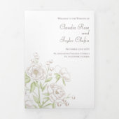 White Rose Classic Wedding Programs Drieluik Programma (Cover)