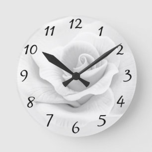 White Rose Clock Ronde Klok