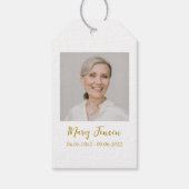 White rose Cross Memorial Funeral Seed Packet  Cadeaulabel (Achterkant)