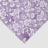 White Rose Design op Paarse achtergrond Tissuepapier (Detail)
