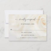 White Rose Elegant Script Wedding Response Card RSVP Kaartje (Voorkant)