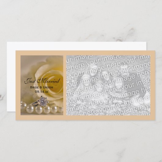 White Rose en Pearls net gehuwd koninklijk Aankondiging (Voorkant / Achterkant)