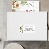 White Rose en Wild Strawberry Wedding RSVP Etiket