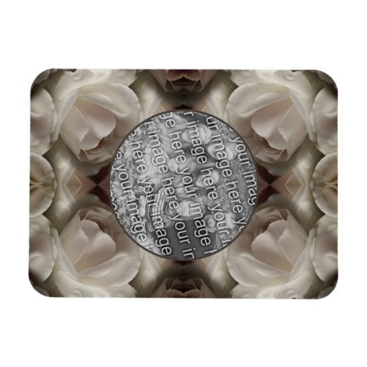 White Rose Floral Abstract Uw foto toevoegen Magneet (Horizontaal)