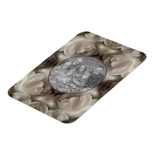 White Rose Floral Abstract Uw foto toevoegen Magneet (Linkerzijde)