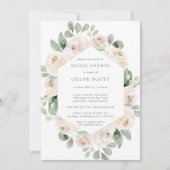 White Rose Floral Botanical Vrijgezellenfeest Kaart (Voorkant)