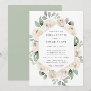 White Rose Floral Botanical Vrijgezellenfeest Kaart