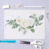 White Rose Floral Bouquet Waterverf Tissuepapier (Craft)