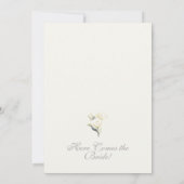 White Rose Floral Bridal Shower Invitation Kaart (Achterkant)