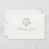 White Rose Floral Dank u Kaarten (Achterkant)