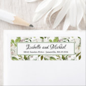 White Rose Floral Return Address Labels (Insitu)