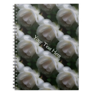 White Rose Flower Natuur Art Patroon Notitieboek
