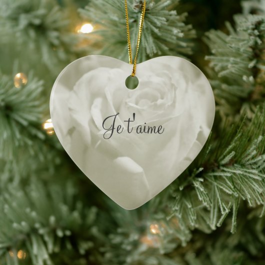 White Rose French Love Valentijn Ornament (Boom)