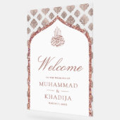 White Rose Gold Arch Muslim Wedding Welcome (Angle)