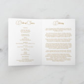 White Rose Gold Floral Funeral Programme (Intérieur)