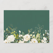 White Rose Gold Floral Greenery Woorden van Advieskaart (Achterkant)