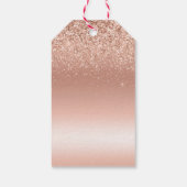White Rose Gold Glitter Glitzy Sparkle Cadeaulabel (Achterkant)