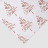 White Rose Gold Merry Christmas Tree Tissuepapier (Detail)