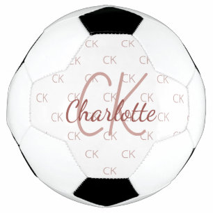 White rose gold monogram initials name girl