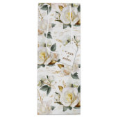 White Rose Gold Wedding Wijn Cadeautas (Voorkant)