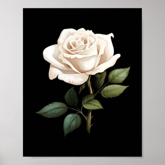 White Rose Graphic  Poster (Voorkant)