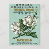White Rose Japans zijde label Briefkaart (Voorkant)