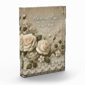 White Rose Lace AI kunst Fotoblokken (Links)