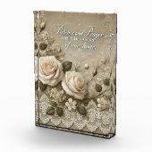 White Rose Lace AI kunst Fotoblokken (Rechts)