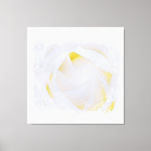 *~* White Rose Macro Floral Abstract Grunge AR8 Canvas Afdruk