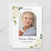 White rose nécrologie invitation espagnole (Devant)