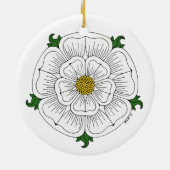 White Rose of York Keramisch Ornament (Achterkant)