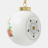 White Rose of York Keramische Bal Ornament (Links)