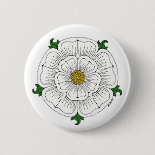 White Rose of York Ronde Button 5,7 Cm