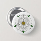 White Rose of York Ronde Button 5,7 Cm (Voorkant /achterkant)