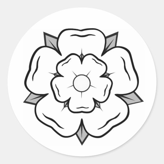 White Rose of York Ronde Sticker (Voorkant)